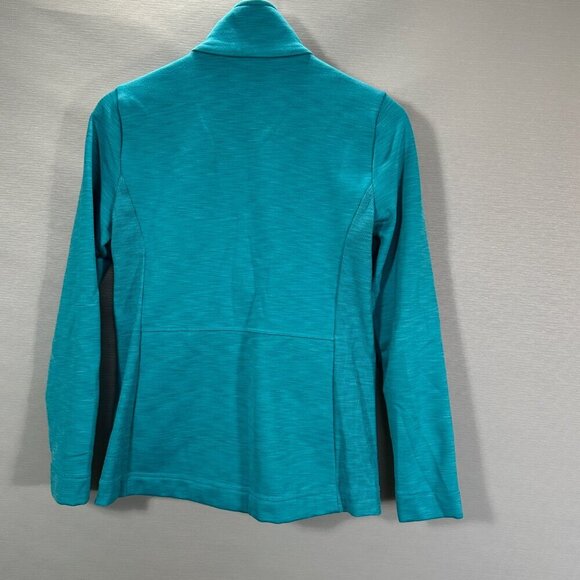 T by Talbots Jacket Womens XS Full Zip Blue Green Stretch Zip Pockets - Picture 7 of 7
